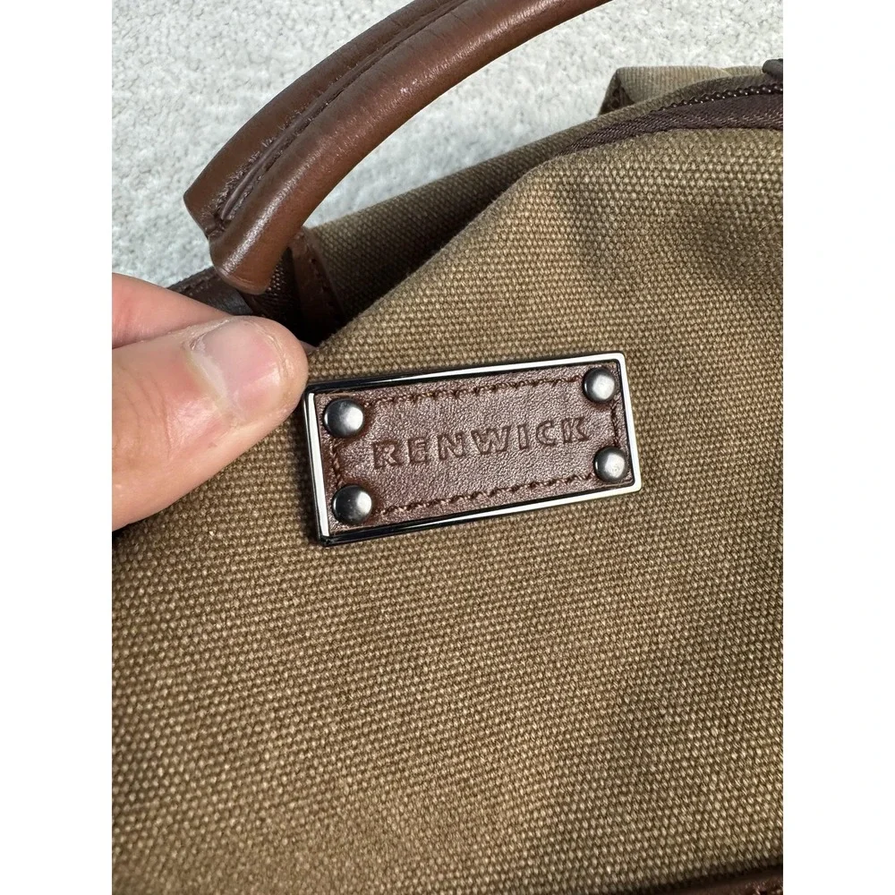Renwick Canvas Leather Backpack Brown Multi Pocket Travel Laptop‎ Bag Unisex